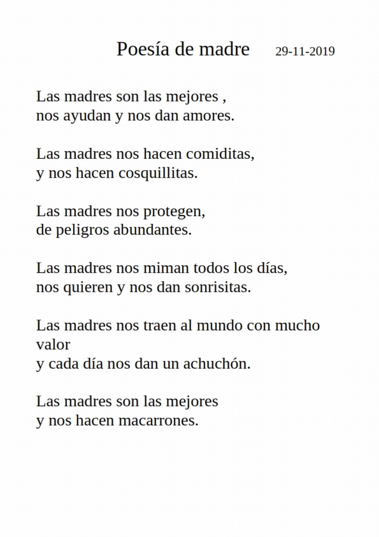 A través de herida Analítico Los niños y niñas de 3º de primaria son grandes poetas – Rafaela María –  Valladolid